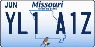 MO license plate YL1A1Z