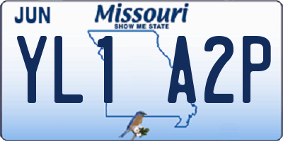 MO license plate YL1A2P
