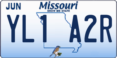 MO license plate YL1A2R