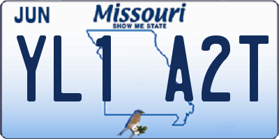 MO license plate YL1A2T