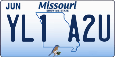 MO license plate YL1A2U