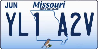 MO license plate YL1A2V