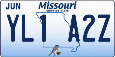 MO license plate YL1A2Z