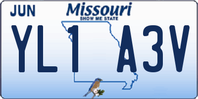 MO license plate YL1A3V