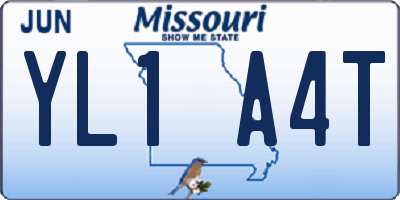 MO license plate YL1A4T