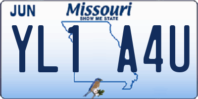 MO license plate YL1A4U