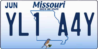 MO license plate YL1A4Y