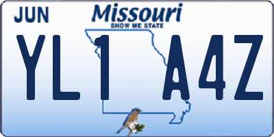 MO license plate YL1A4Z