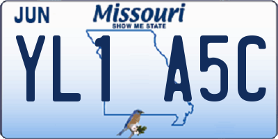 MO license plate YL1A5C