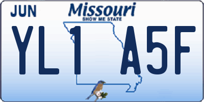 MO license plate YL1A5F