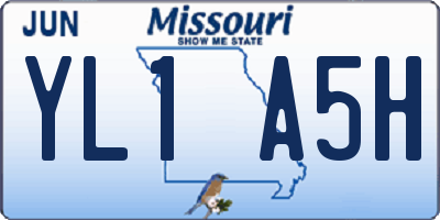 MO license plate YL1A5H