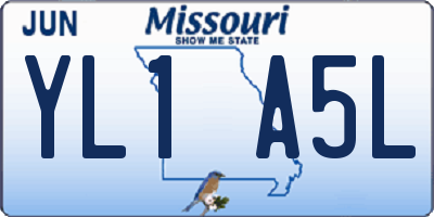 MO license plate YL1A5L