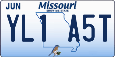 MO license plate YL1A5T