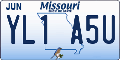 MO license plate YL1A5U