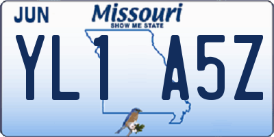 MO license plate YL1A5Z