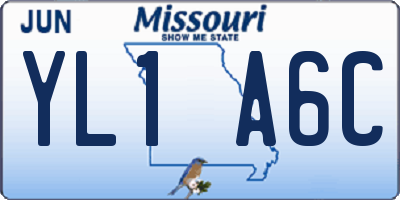 MO license plate YL1A6C