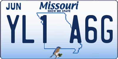 MO license plate YL1A6G