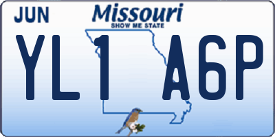 MO license plate YL1A6P