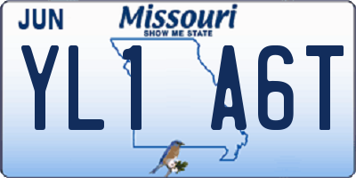 MO license plate YL1A6T