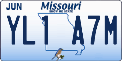MO license plate YL1A7M