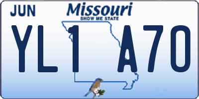 MO license plate YL1A7O