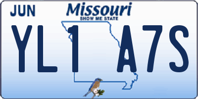 MO license plate YL1A7S