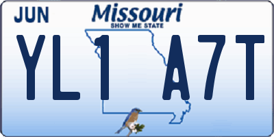 MO license plate YL1A7T