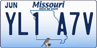 MO license plate YL1A7V