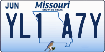 MO license plate YL1A7Y