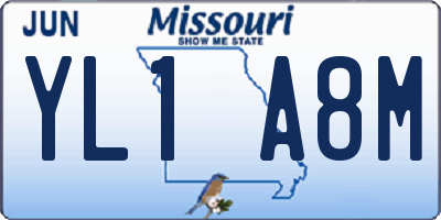 MO license plate YL1A8M