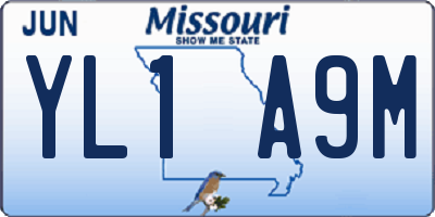 MO license plate YL1A9M