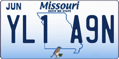 MO license plate YL1A9N