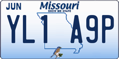 MO license plate YL1A9P