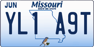 MO license plate YL1A9T