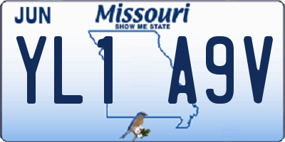 MO license plate YL1A9V