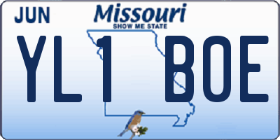 MO license plate YL1B0E