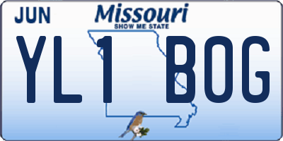 MO license plate YL1B0G