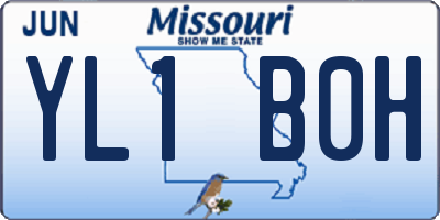 MO license plate YL1B0H