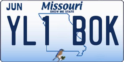 MO license plate YL1B0K