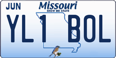 MO license plate YL1B0L