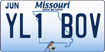 MO license plate YL1B0V