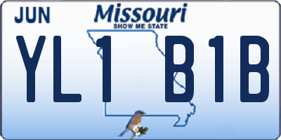 MO license plate YL1B1B