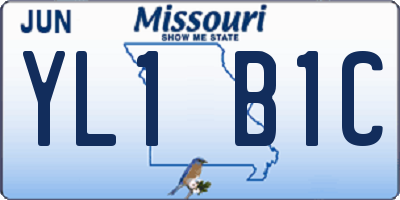 MO license plate YL1B1C