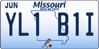 MO license plate YL1B1I