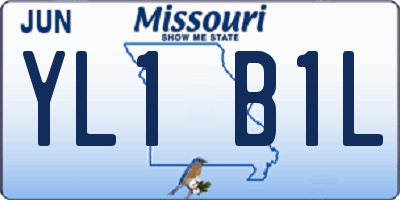 MO license plate YL1B1L