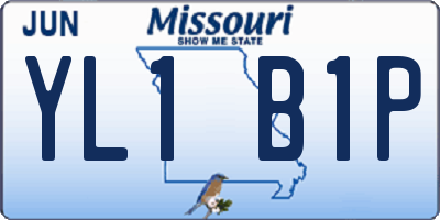 MO license plate YL1B1P