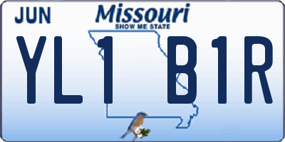 MO license plate YL1B1R