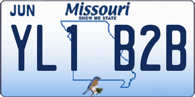 MO license plate YL1B2B