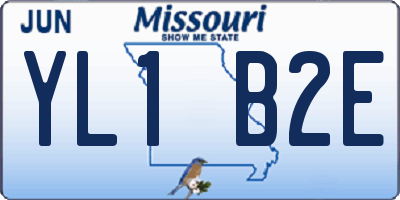 MO license plate YL1B2E