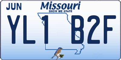 MO license plate YL1B2F